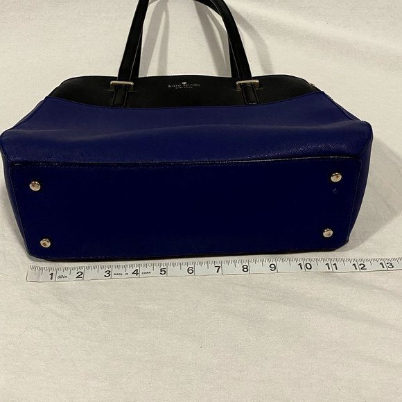 Kate Spade New York Cedar Street Maise Blue and Black Saffiano‎ Leather Satchel - Picture 9 of 11